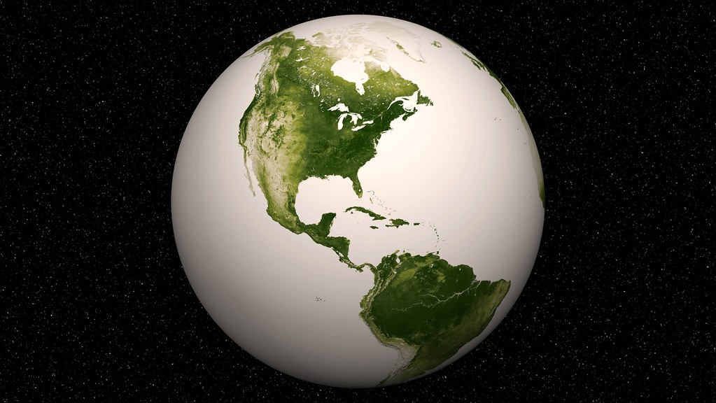 earth at north and south america