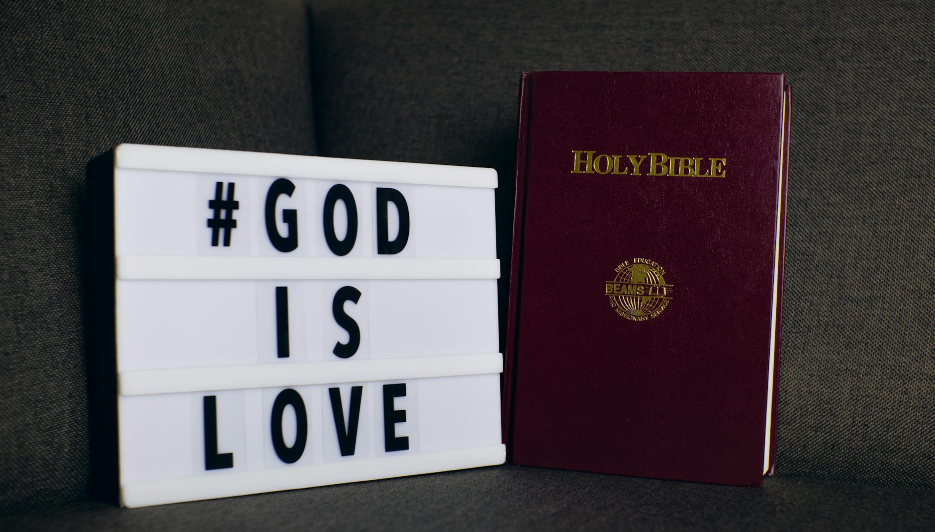 bible with sign god is love