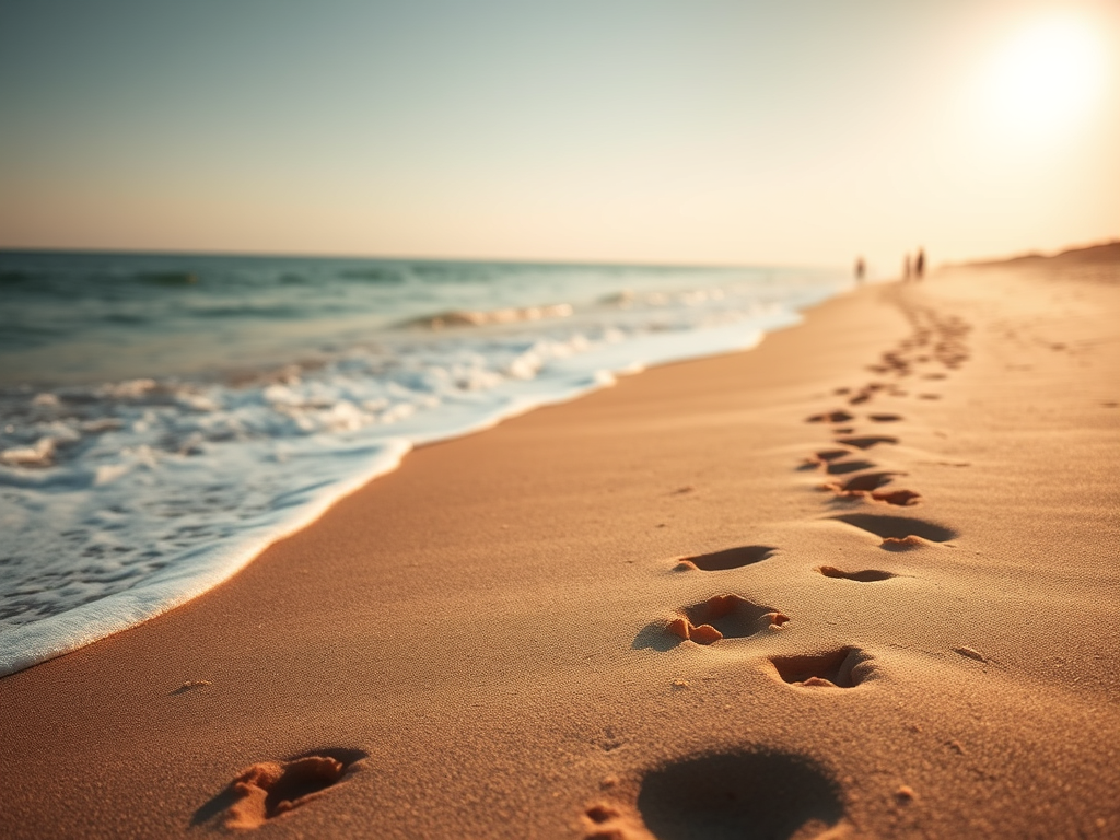 Footprints on a beach