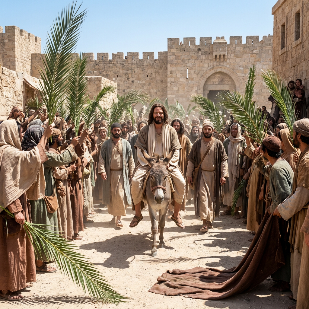 Biblical depiction of Jesus entering Jerusalem – Drink of Jesus